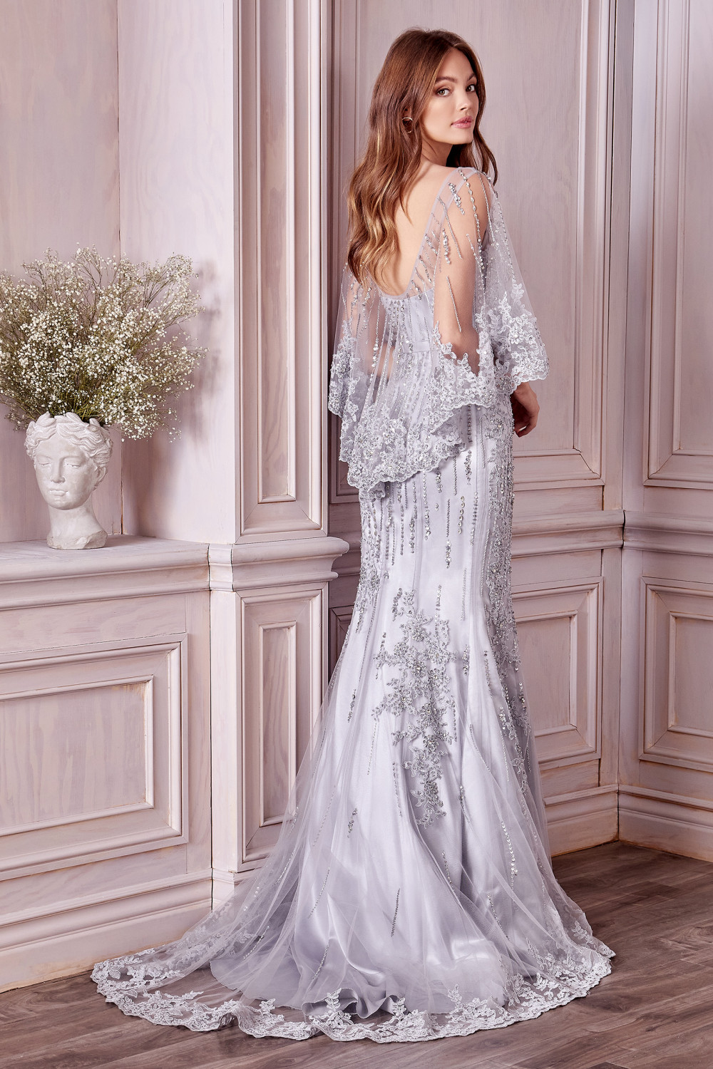 Mermaid Sweetheart Neck Sleeveless Floor-length Lace Formal Dress With Crystal 4
