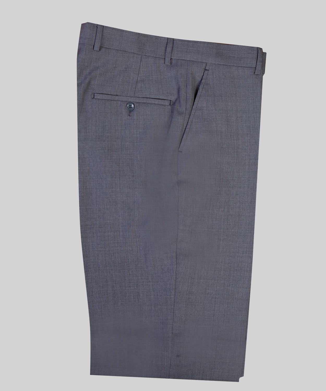 Gray Single Breasted Business Suit with Notched Lapel 4