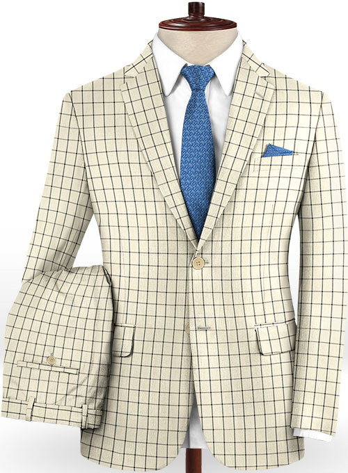 Champagne Plaid Men Suits 2