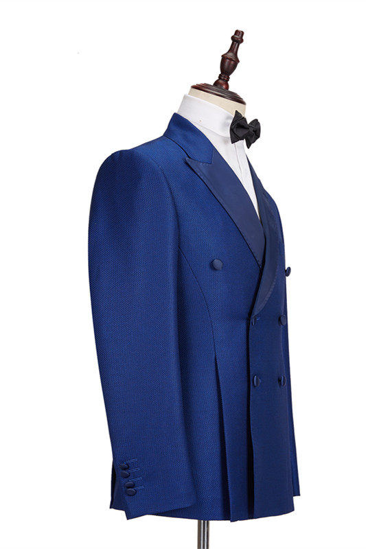 Royal Blue Double Breasted Two-Piece Business Suit 2