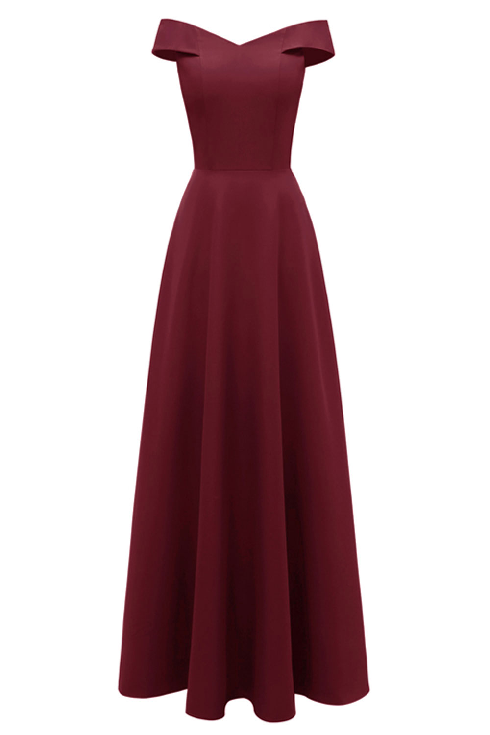 A-line Off-the-shoulder Sleeveless Floor-length Satin Chiffon Formal Dress 3