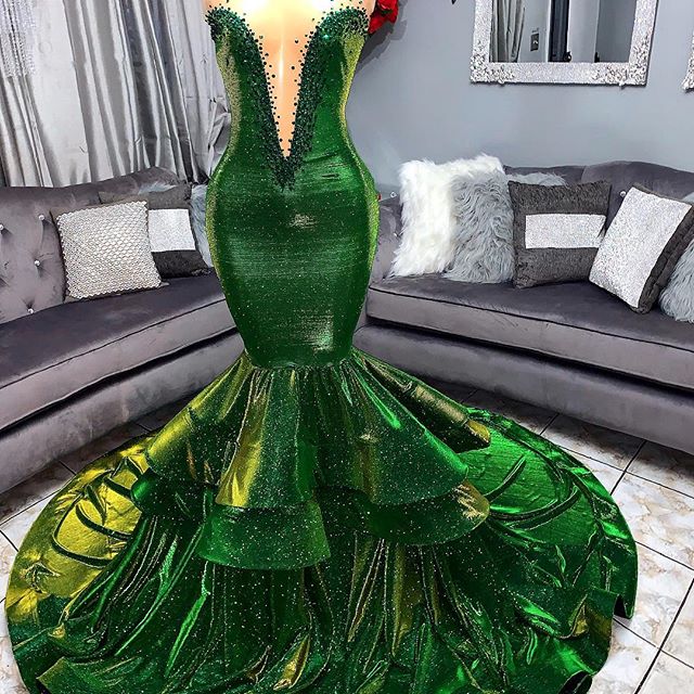 Mermaid Sweetheart Neck Sleeveless Court Train Formal Dress With Cascading Ruffle 2