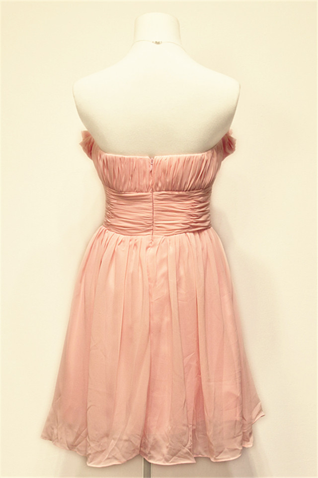 A-line Strapless Sleeveless Mini Party Dress With Ruffles 2