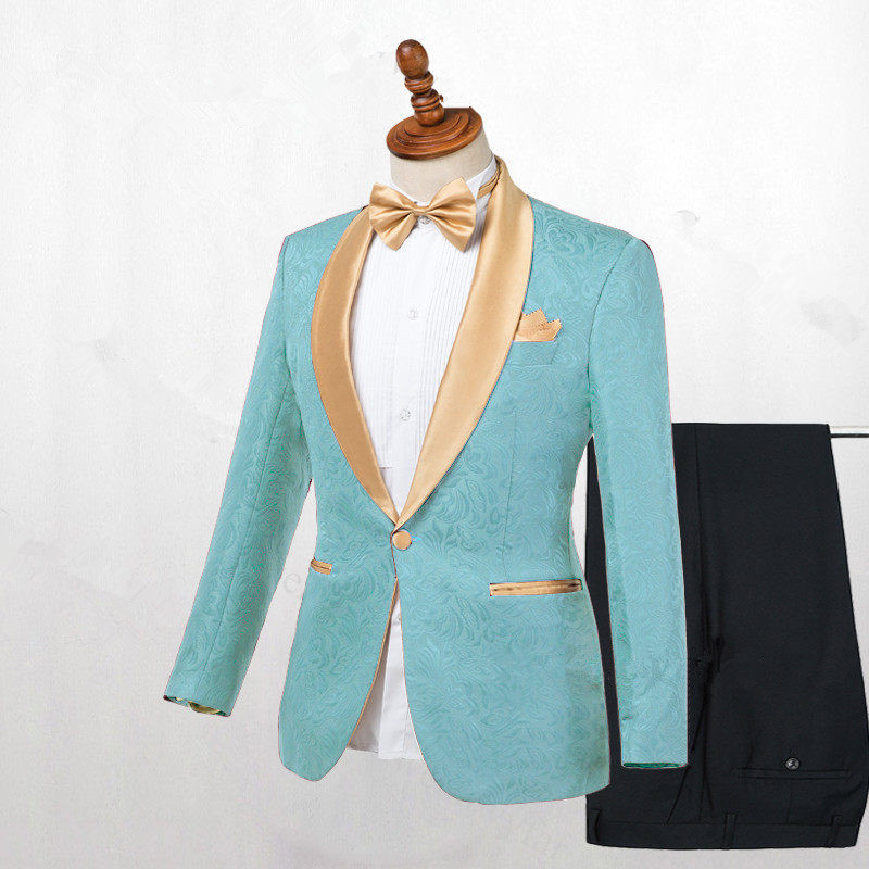 Shawl Lapel One Button Wedding Suit 2