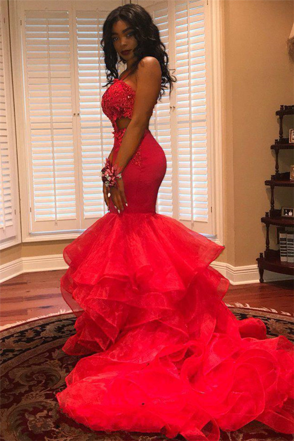 Mermaid Spaghetti Straps Sleeveless Court Train Tulle Homecoming Dress With Appliques 2