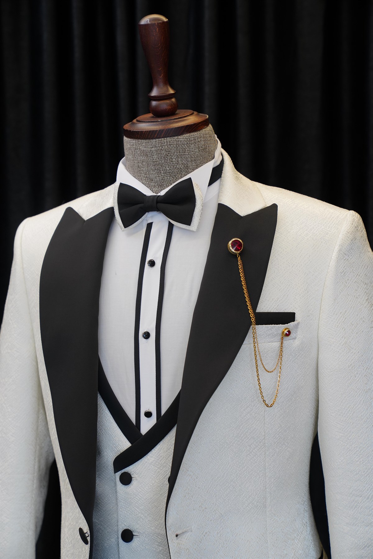 White Three Pieces Wedding Men Suit 2