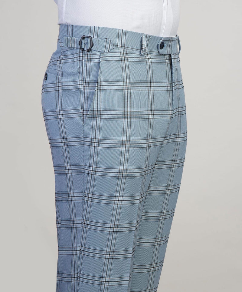 Sky Blue Peaked Lapel Best Fitted Business Men Suit 5