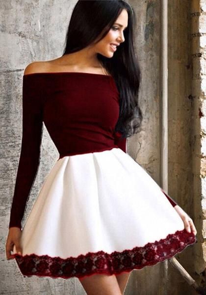 A-line Off-the-shoulder Bateau Neck Mini Homecoming Dress With Appliques 3