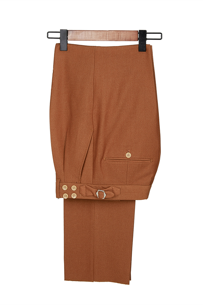 Orange 3 Piece Double Breasted Men's Suit 5