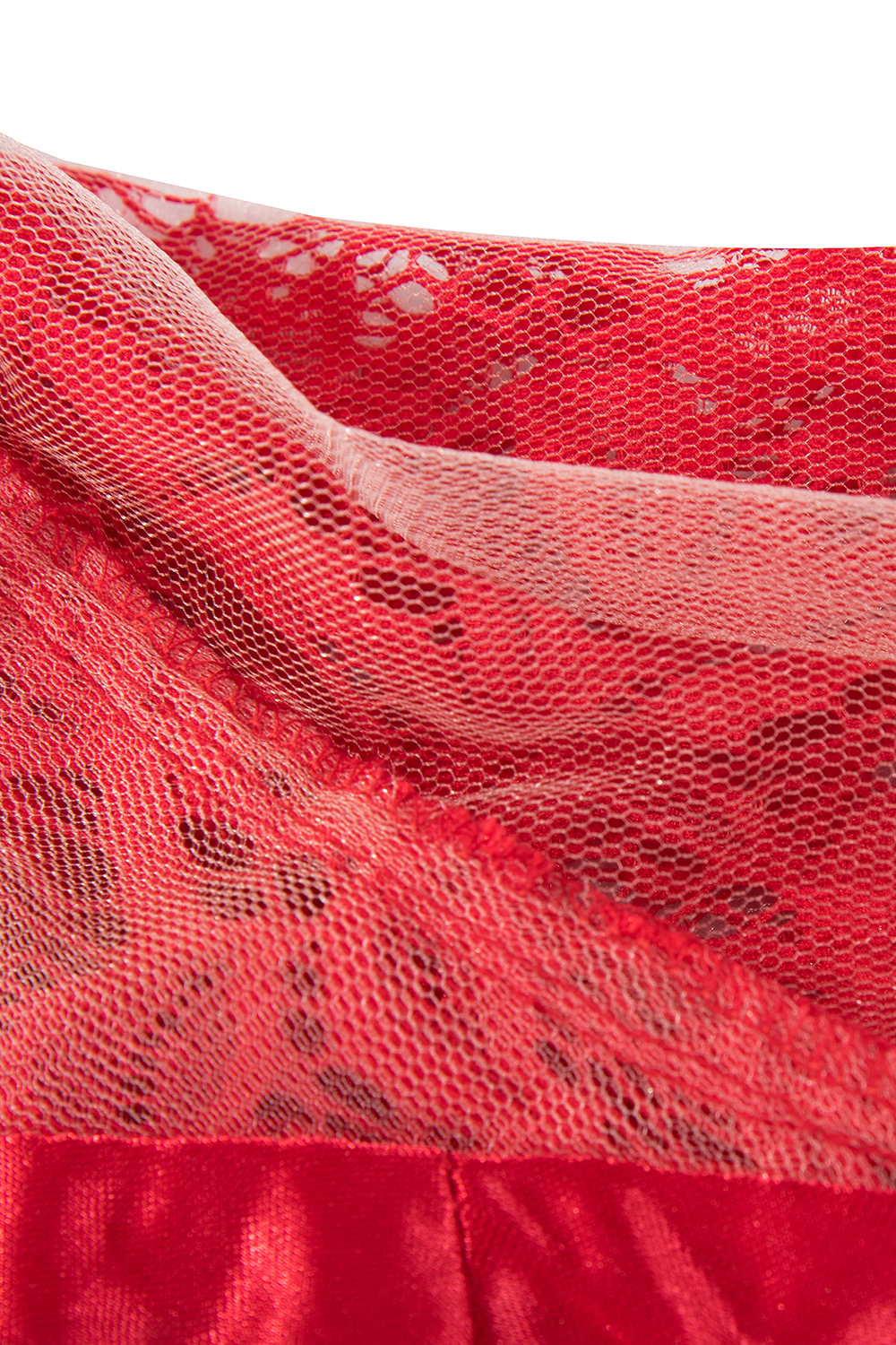 A-line V-neck Short Sleeves Knee-length Lace Bridesmaid Dress With Ribbons 21