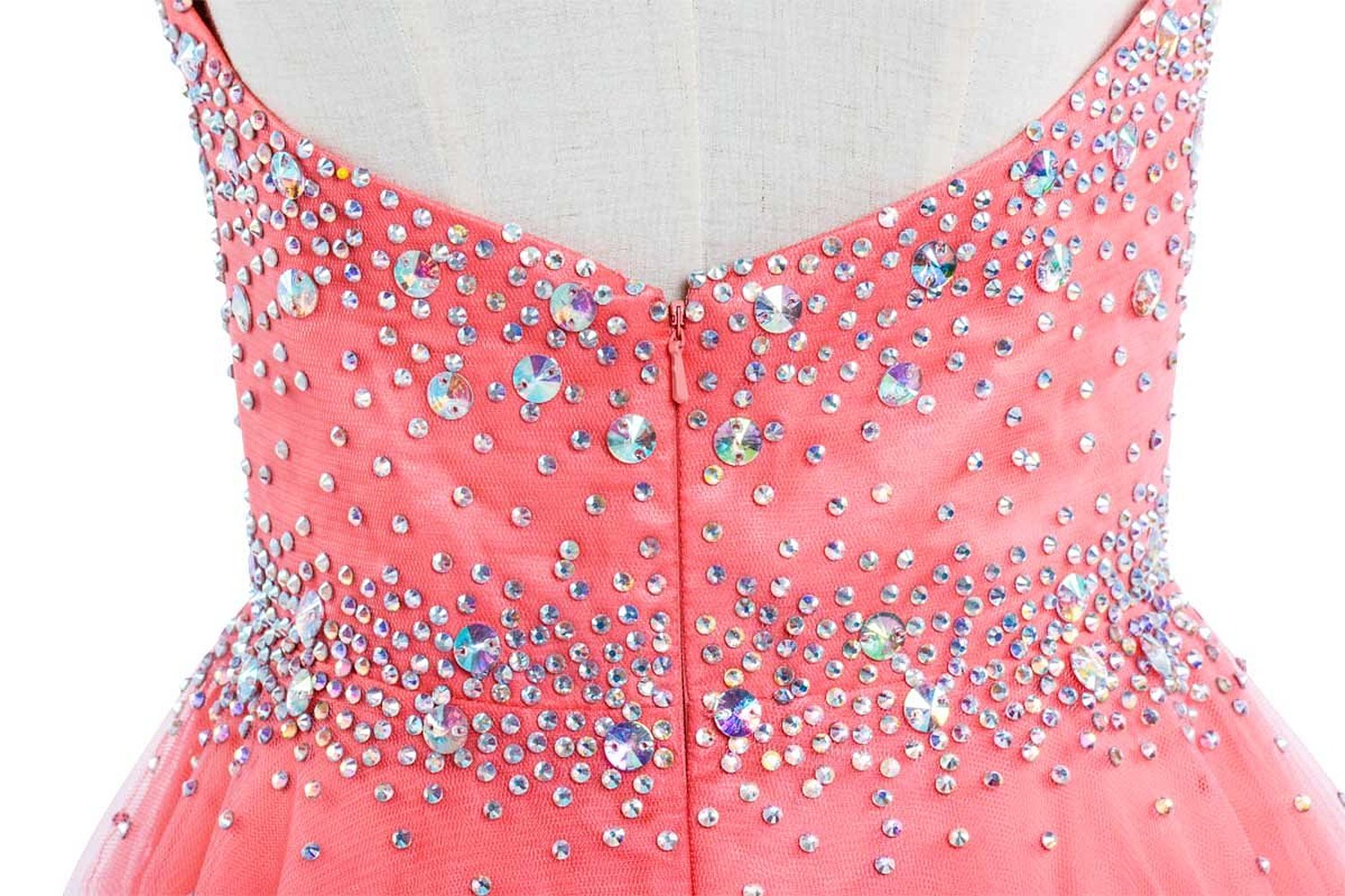 A-line Sleeveless Mini Organza Cocktail Party Dress With Beading 5
